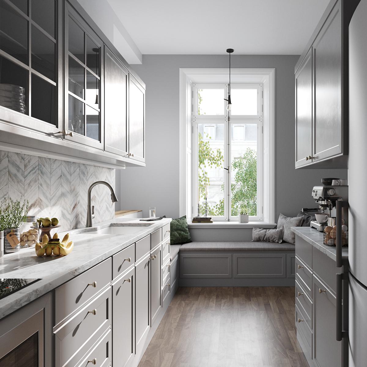 Elkay Harmony Forward Only Lever Handle Pull-down Spray Spout Brass ADA Kitchen Faucet, Lustrous Steel, LKHA1041LS