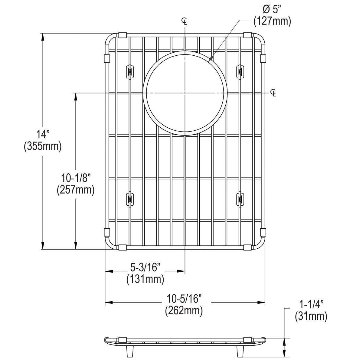 Alternate Image for Elkay Stainless Steel 10-5/16" x 14" x 1-1/4" Bottom Grid, LKOBG1216SS