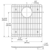 Elkay Stainless Steel 15" x 15-15/16" x 1-1/4" Bottom Grid, LKOBG1718SS