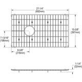 Elkay Stainless Steel 27-1/4 x 15 x 1-3/8" Bottom Grid, LKOBG2715SS