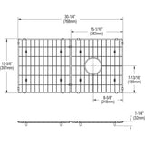 Elkay Stainless Steel 30-1/4 x 15 x 1-3/8" Bottom Grid, LKOBG3015SS