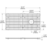 Elkay Stainless Steel 33-1/4 x 15 x 1-3/8" Bottom Grid, LKOBG3315SS