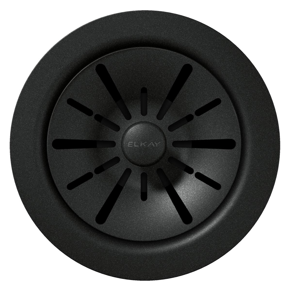 Elkay Quartz Perfect Drain 3-1/2" Polymer Disposer Flange with Removable Basket Strainer and Rubber Stopper Charcoal, LKPDQD1CH