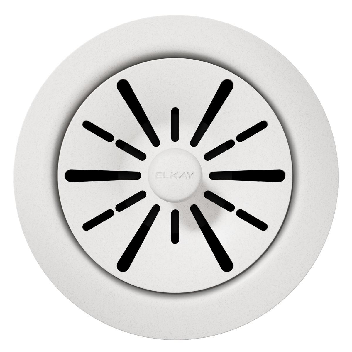 Elkay Quartz Perfect Drain 3-1/2" Polymer Disposer Flange with Removable Basket Strainer and Rubber Stopper Ricotta, LKPDQD1RT