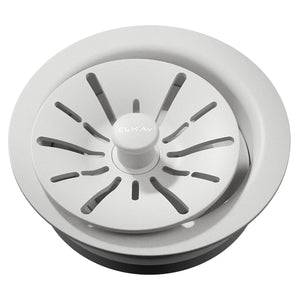 Alternate Image for Elkay Quartz Perfect Drain 3-1/2" Polymer Disposer Flange with Removable Basket Strainer and Rubber Stopper White, LKPDQD1WH