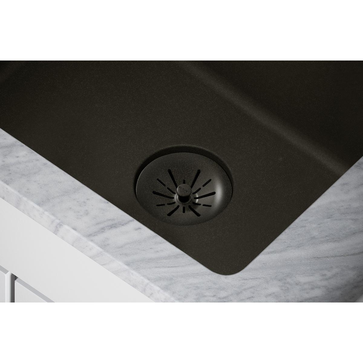 Elkay Quartz Perfect Drain 3-1/2" Removable Polymer Basket Strainer and Rubber Stopper Dusk Gray, LKPDQSGY
