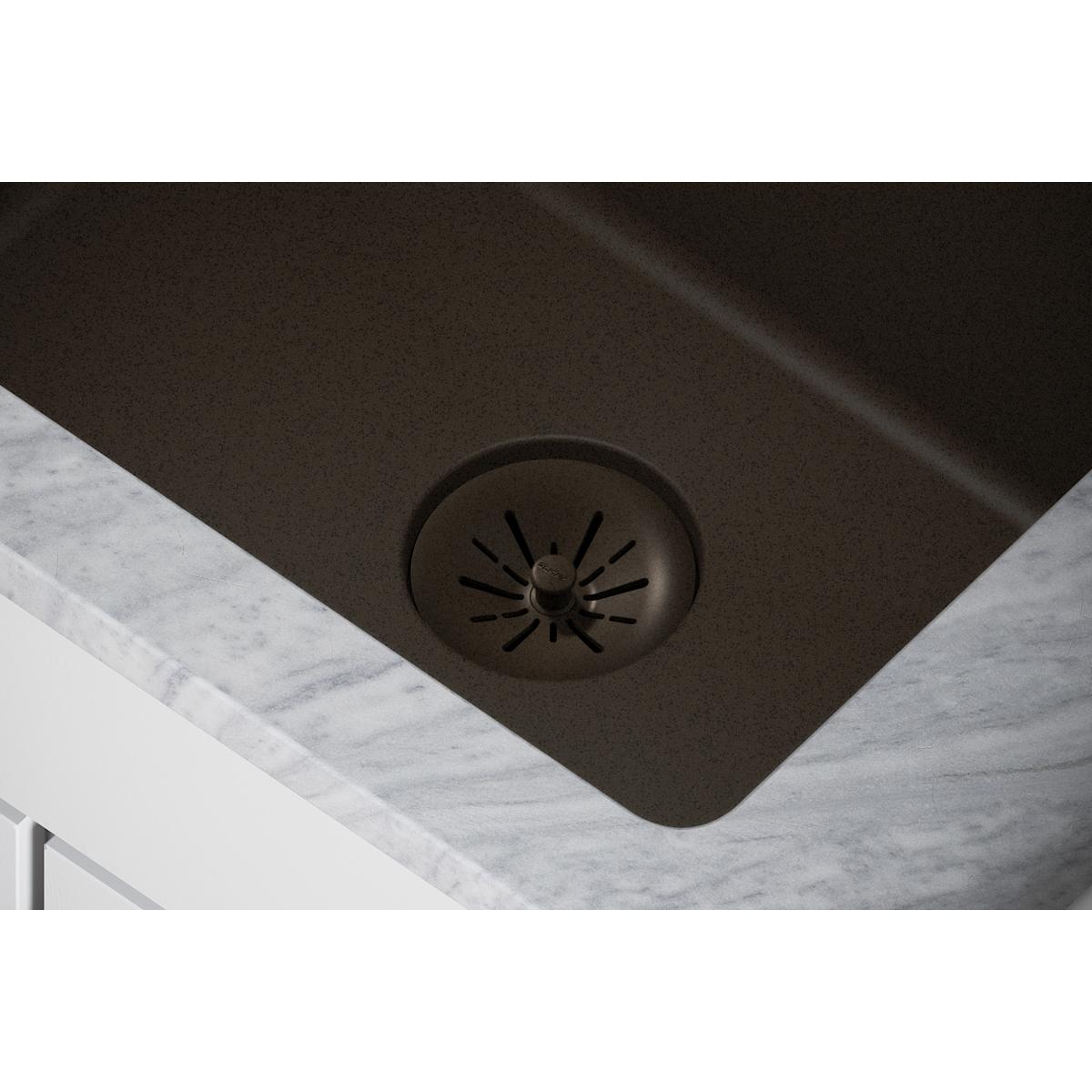 Elkay Quartz Perfect Drain 3-1/2" Removable Polymer Basket Strainer and Rubber Stopper Mocha, LKPDQSMC