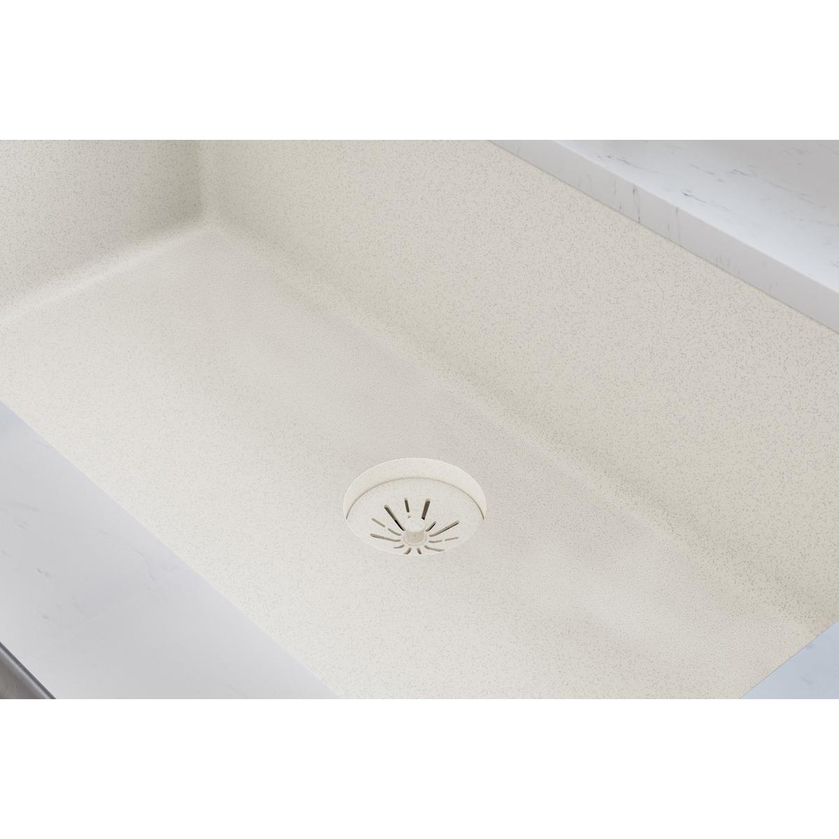 Elkay Quartz Perfect Drain 3-1/2" Removable Polymer Basket Strainer and Rubber Stopper Parchment, LKPDQSPA
