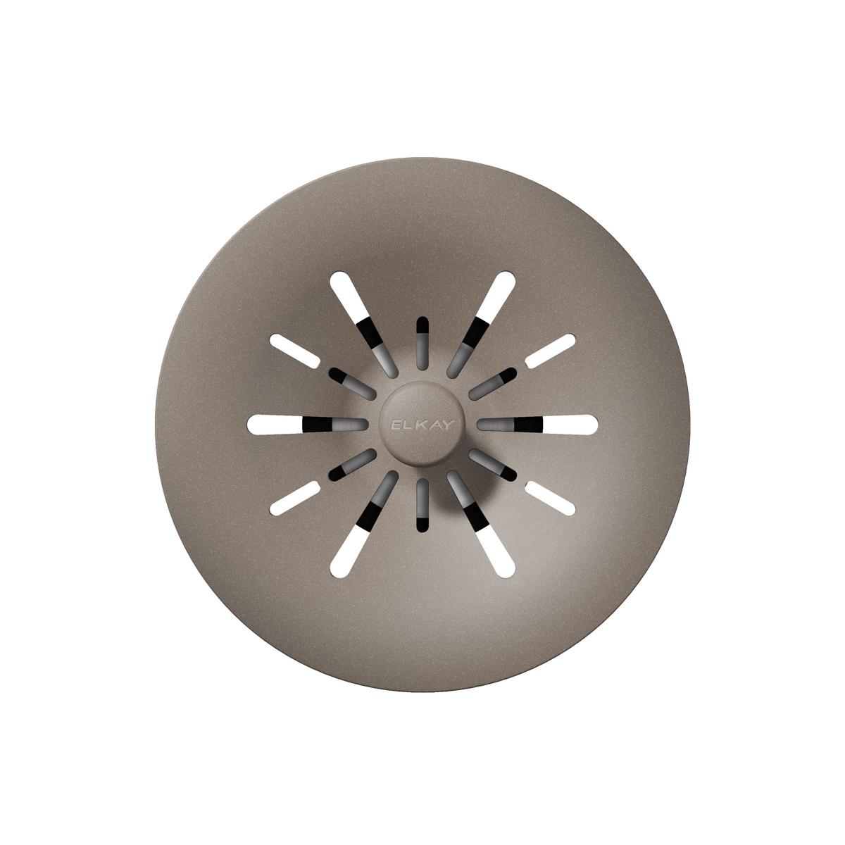 Elkay Quartz Perfect Drain 3-1/2" Removable Polymer Basket Strainer and Rubber Stopper Silvermist, LKPDQSSM