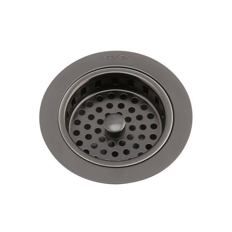 Elkay 3-1/2" Drain Fitting Antique Steel Finish Body and Basket with Rubber Stopper, LKS35AS