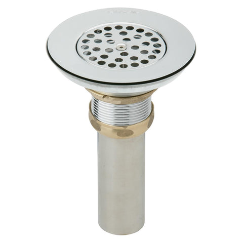 Elkay 3-1/2"Drain Nickel Plated Brass Body Vandal-resistant Strainer and Tailpiece, LKVR18