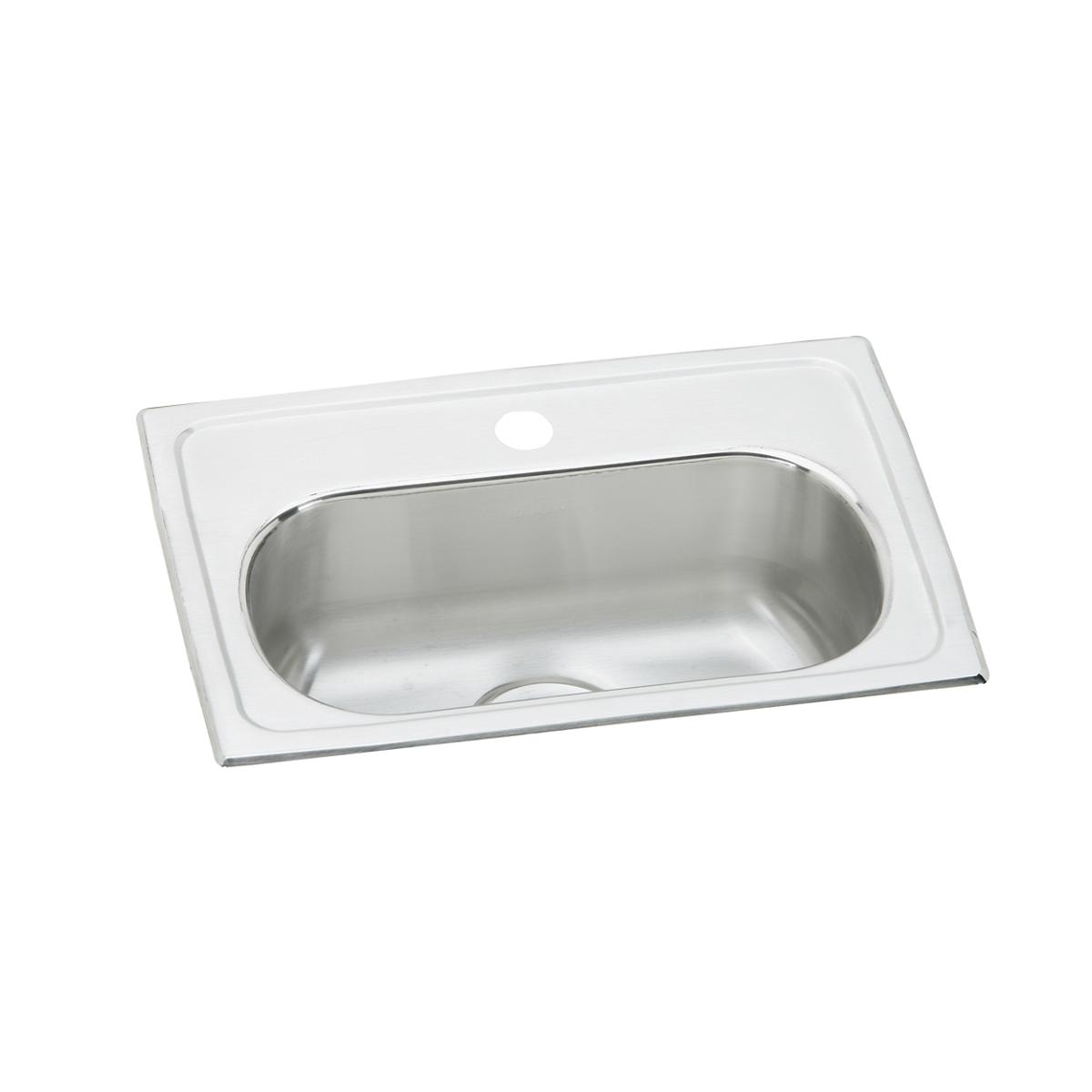 Elkay Lustertone Classic 20" D-Shape Stainless Steel ADA Bar/Prep Sink, Lustrous Satin, 3 Faucet Holes, LMR20133