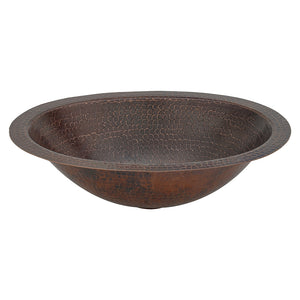 Alternate Image for Premier Copper Products 15" x 11" Oval Dual - Undermount or Drop In Copper Bathroom Sink, Oil Rubbed Bronze, 17 Gauge, LO15FDB