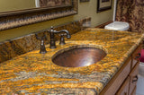 Installation Image of Premier Copper Products 17" Oval Copper Bathroom Sink, Oil Rubbed Bronze, LO17FDB