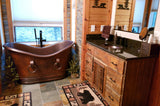 Installation Image of Premier Copper Products 17" Oval Copper Bathroom Sink, Oil Rubbed Bronze, LO17FDB