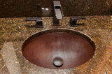 Installation Image of Premier Copper Products 17" Oval Copper Bathroom Sink, Oil Rubbed Bronze, LO17FDB