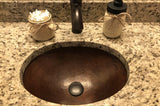 Installation Image of Premier Copper Products 17" Oval Copper Bathroom Sink, Oil Rubbed Bronze, LO17FDB