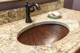 Installation Image of Premier Copper Products 17" Oval Copper Bathroom Sink, Oil Rubbed Bronze, LO17FDB