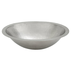 Alternate Image for Premier Copper Products 17" Oval Copper Bathroom Sink, Nickel, LO17FEN