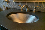 Installation Image of Premier Copper Products 17" Oval Copper Bathroom Sink, Nickel, LO17FEN