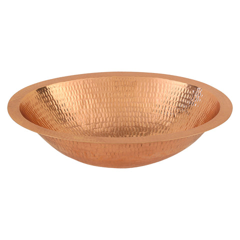 Main Image of Premier Copper Products 17" Oval Copper Bathroom Sink, Polished Copper, LO17FPC