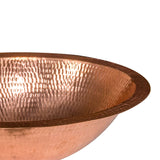 Premier Copper Products 17" Oval Under Counter Hammered Copper Bathroom Sink in Polished Copper, Matching Drain and Accessories, BSP5_LO17FPC-P