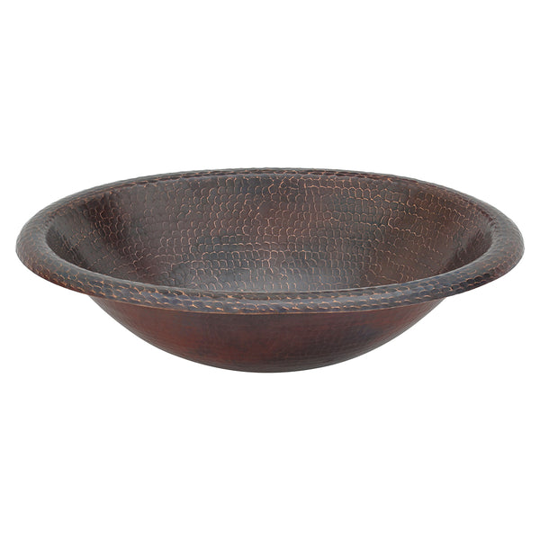 Main Image of Premier Copper Products 17" Oval Copper Bathroom Sink, Oil Rubbed Bronze, LO17RDB