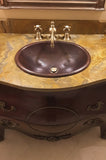 Installation Image of Premier Copper Products 17" Oval Copper Bathroom Sink, Oil Rubbed Bronze, LO17RDB