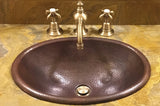 Installation Image of Premier Copper Products 17" Oval Copper Bathroom Sink, Oil Rubbed Bronze, LO17RDB