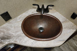 Installation Image of Premier Copper Products 17" Oval Copper Bathroom Sink, Oil Rubbed Bronze, LO17RDB