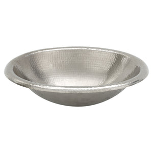 Alternate Image for Premier Copper Products 17" Oval Copper Bathroom Sink, Nickel, LO17REN