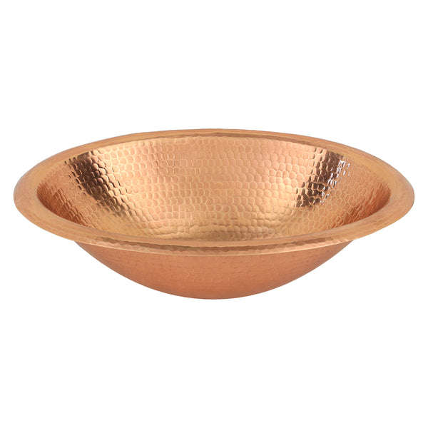 Main Image of Premier Copper Products 17" Oval Copper Bathroom Sink, Polished Copper, LO17RPC