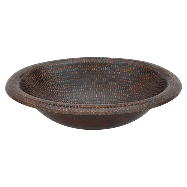 Main Image of Premier Copper Products 18" Oval Copper Bathroom Sink, Oil Rubbed Bronze, LO18RDB