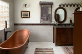 Installation Image of Premier Copper Products 18" Oval Copper Bathroom Sink, Oil Rubbed Bronze, LO18RDB