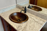 Installation Image of Premier Copper Products 18" Oval Copper Bathroom Sink, Oil Rubbed Bronze, LO18RDB