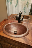 Installation Image of Premier Copper Products 18" Oval Copper Bathroom Sink, Oil Rubbed Bronze, LO18RDB