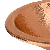 Premier Copper Products 18" Wide Rim Oval Self Rimming Hammered Copper Bathroom Sink in Polished Copper, Matching Drain and Accessories, BSP5_LO18RPC-P