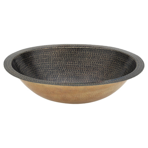 Premier Copper Products 19" x 14" Oval Dual - Undermount or Drop In Brass Bathroom Sink, Oil Rubbed Bronze, LO19FAB