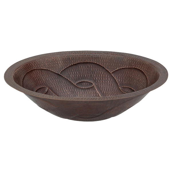 Main Image of Premier Copper Products 19" Oval Copper Bathroom Sink, Oil Rubbed Bronze, LO19FBDDB