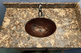 Installation Image of Premier Copper Products 19" Oval Copper Bathroom Sink, Oil Rubbed Bronze, LO19FBDDB