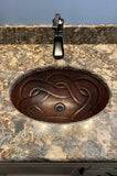 Installation Image of Premier Copper Products 19" Oval Copper Bathroom Sink, Oil Rubbed Bronze, LO19FBDDB