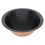 Premier Copper Products 19" x 14" Oval Dual - Undermount or Drop In Copper Bathroom Sink, Glazed Black, 17 Gauge, LO19FBLK