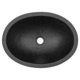 Premier Copper Products 19" x 14" Oval Dual - Undermount or Drop In Copper Bathroom Sink, Glazed Black, 17 Gauge, LO19FBLK