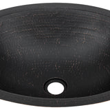 Premier Copper Products 19" x 14" Oval Dual - Undermount or Drop In Copper Bathroom Sink, Glazed Black, 17 Gauge, LO19FBLK