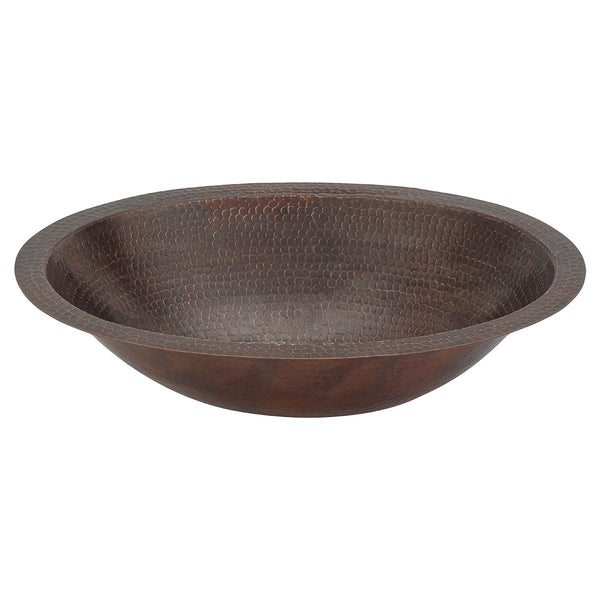 Main Image of Premier Copper Products 19" Oval Copper Bathroom Sink, Oil Rubbed Bronze, LO19FDB