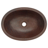 Alternative View of Premier Copper Products 19" Oval Copper Bathroom Sink, Oil Rubbed Bronze, LO19FDB