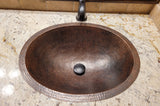 Installation Image of Premier Copper Products 19" Oval Copper Bathroom Sink, Oil Rubbed Bronze, LO19FDB