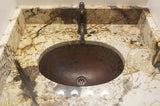 Installation Image of Premier Copper Products 19" Oval Copper Bathroom Sink, Oil Rubbed Bronze, LO19FDB