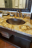 Installation Image of Premier Copper Products 19" Oval Copper Bathroom Sink, Oil Rubbed Bronze, LO19FDB