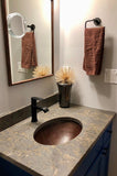 Installation Image of Premier Copper Products 19" Oval Copper Bathroom Sink, Oil Rubbed Bronze, LO19FDB